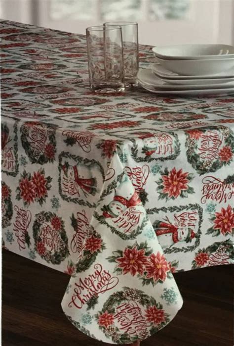 vinyl christmas tablecloth walmart|inexpensive christmas tablecloths.